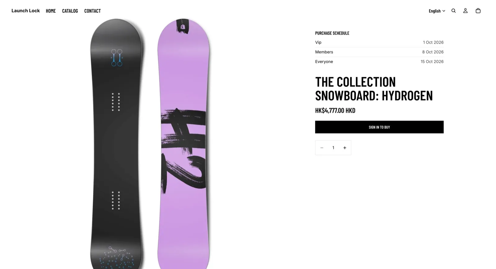 Sign in to buy and the purchase schedule